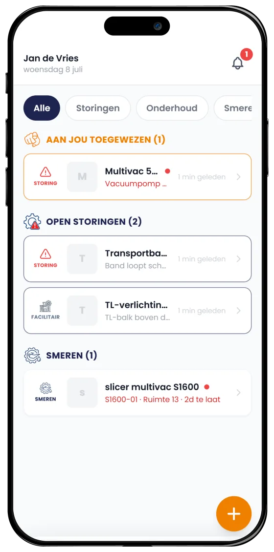 Monteursweergave op telefoon of tablet